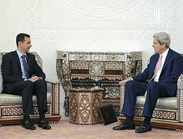 Bashar Al-Assad and John Kerry