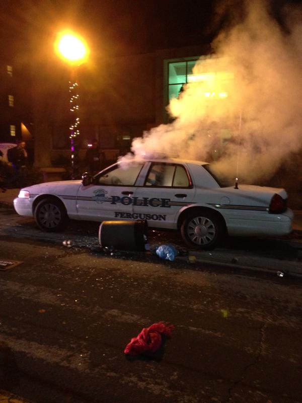 car torched ferguson