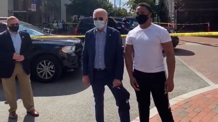 Joe Biden Poses with Black Lives Matter in Wilmington as Left-Wing Terrorists Riot, Loot and Burn Buildings to the Ground (VIDEO)