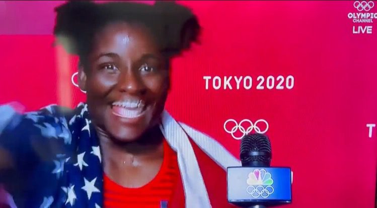 “I Love Representing the US! I Love It! USA!” – Tamyra Mensah-Stock Gives Emotional Interview After Winning Gold in Women’s Wrestling (VIDEO)