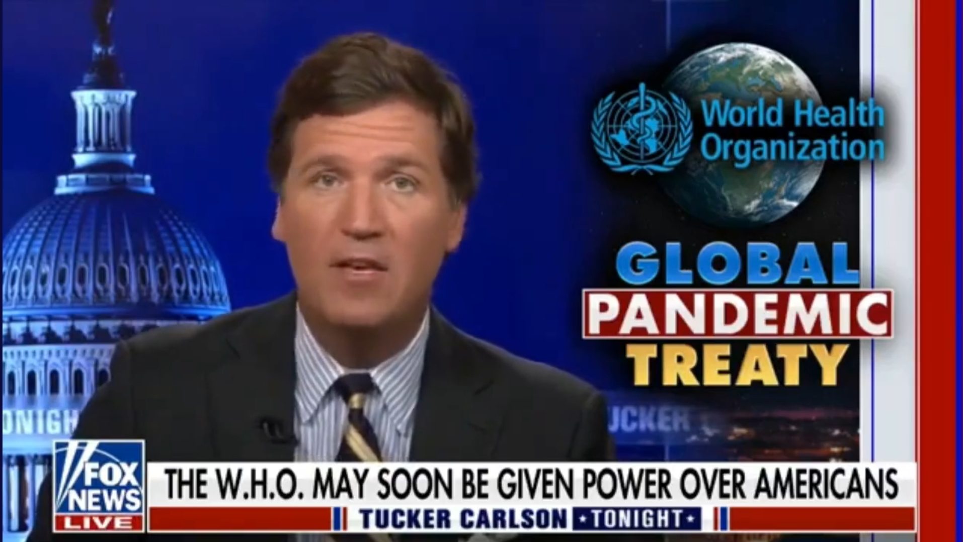 Tucker Carlson Joins Fellow Conservatives – Warns Americans of Joe Biden’s Plans to Hand Over US Sovereignty to the Globalist WHO (VIDEO)