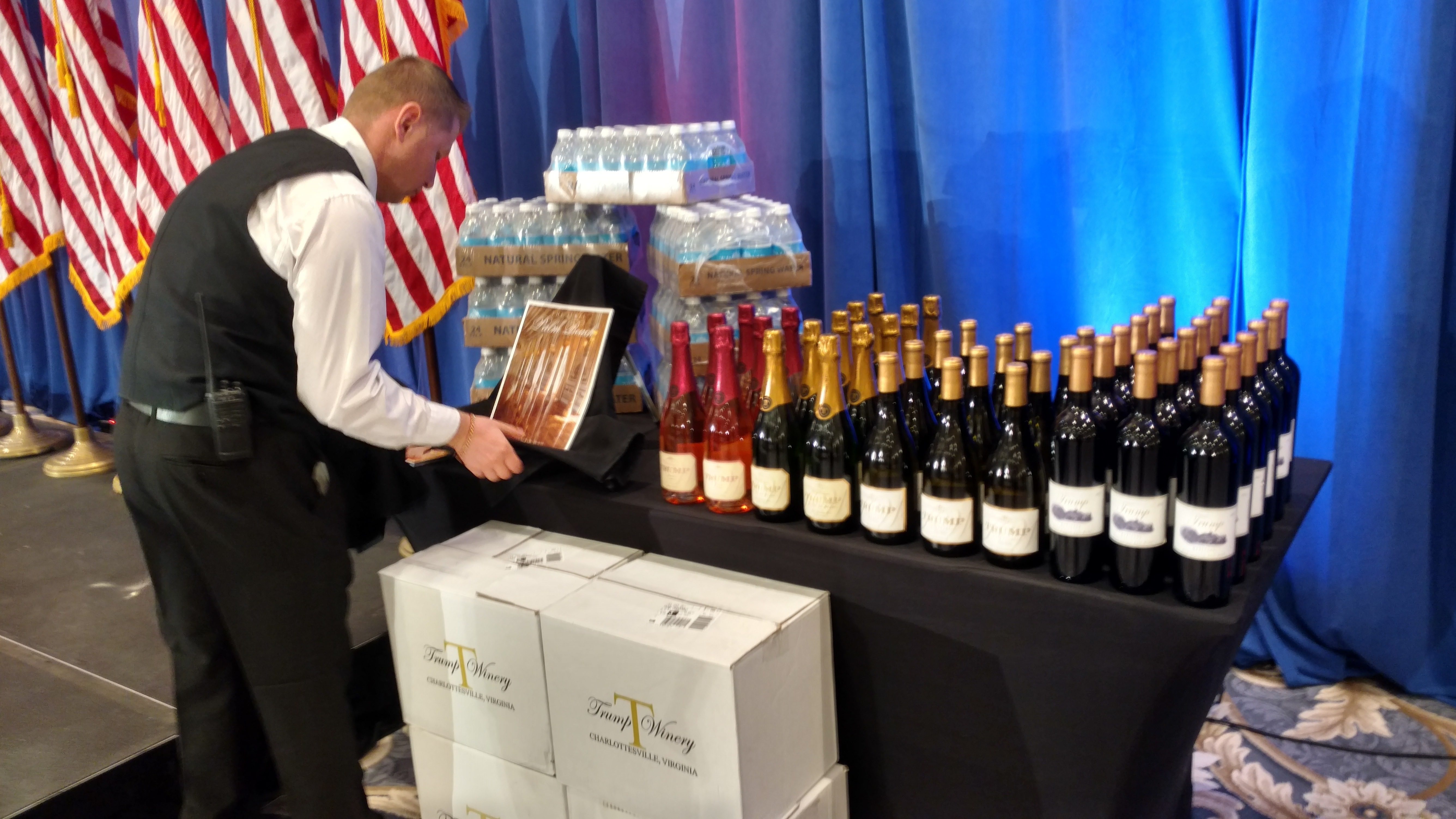 Trump Jupiter Press Conference Wine Water Mag 4
