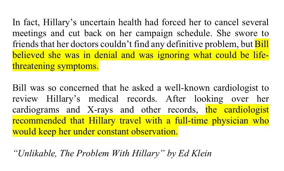 bill clinton hillary health