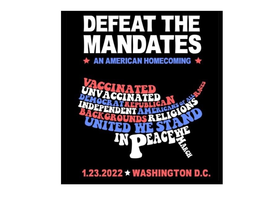 Reminder: “Defeat the Mandates” March and Rally in Washington DC – Sunday, Starting at 11:30 ET