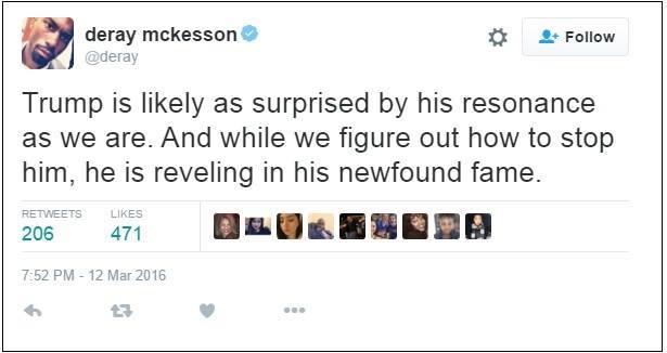 deray trump schedule