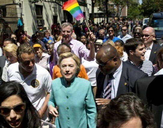 hillary gay pride parade with huma and doctor