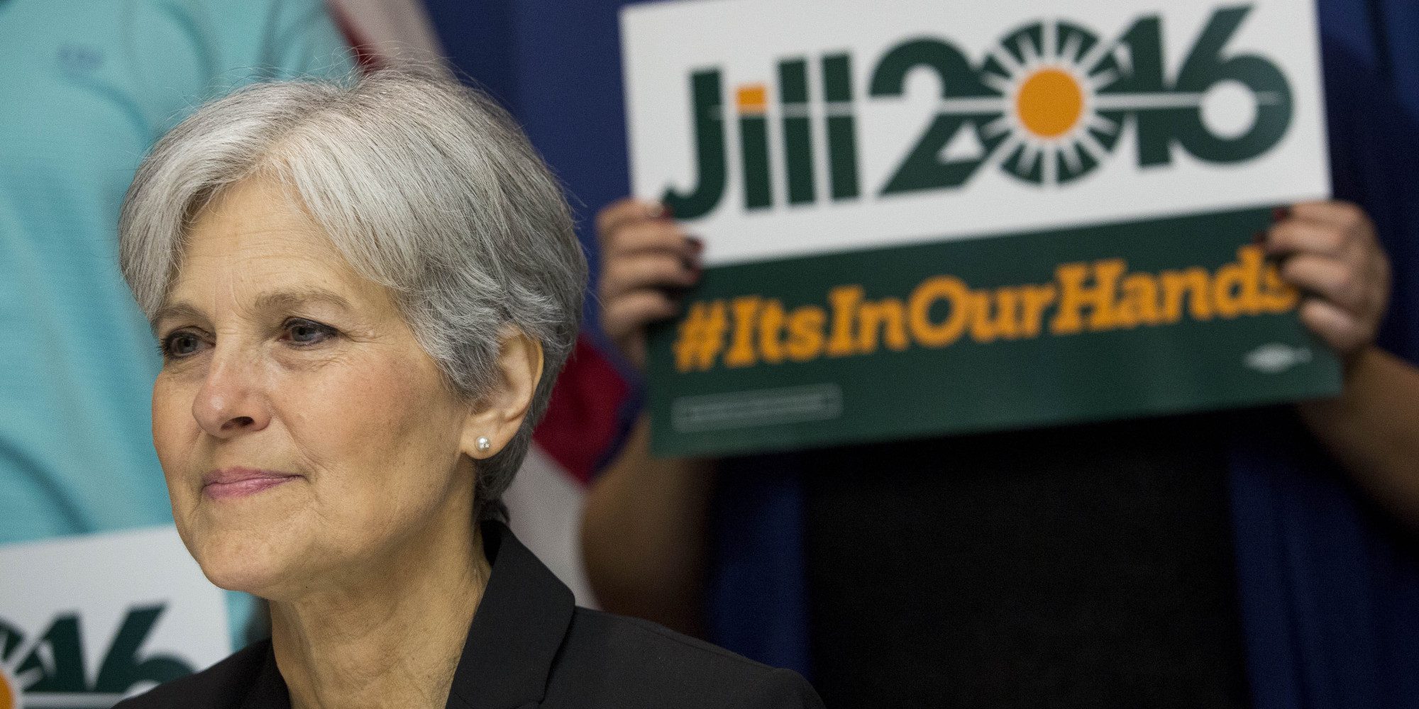 WASHINGTON, DC - JUNE 23: Jill Stein waits to speak before announcing that she will seek the Green Party's presidential nomination, at the National Press Club, June 23, 2015 in Washington, DC. Stein also ran for president in 2012 on the Green Party ticket. (Drew Angerer/Getty Images)