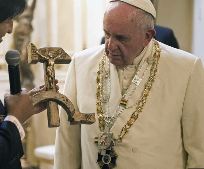 pope marxist necklace
