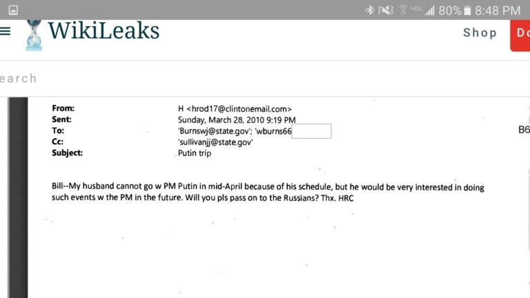 wikileaks clintons putin