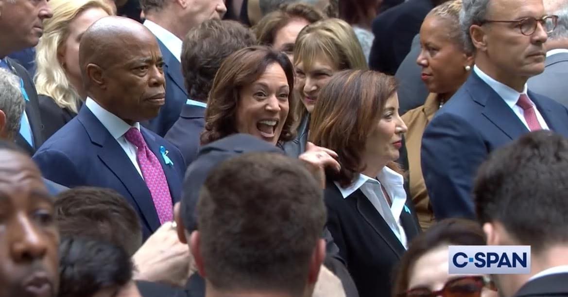 Kamala Harris Smiles and Giggles at 9/11 Memorial Ceremony as Biden Heads to Alaska (VIDEO)