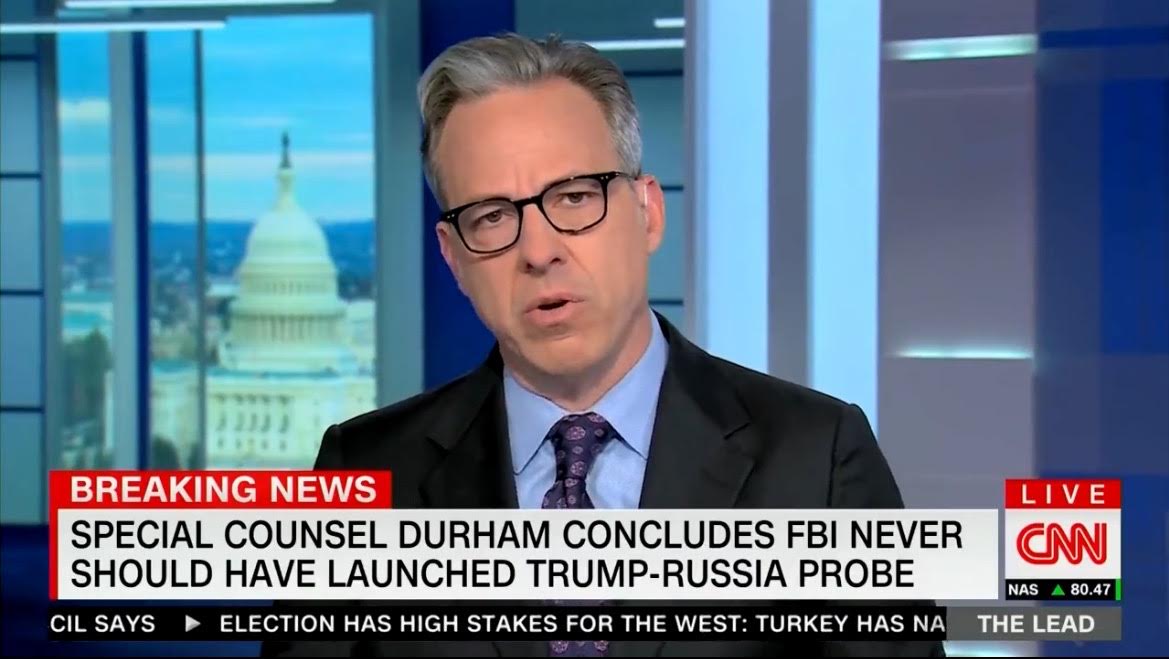 CNN’s Jake Tapper on Durham Report: “It is Devastating to the FBI and, To a Degree, It Does Exonerate Donald Trump” (VIDEO)