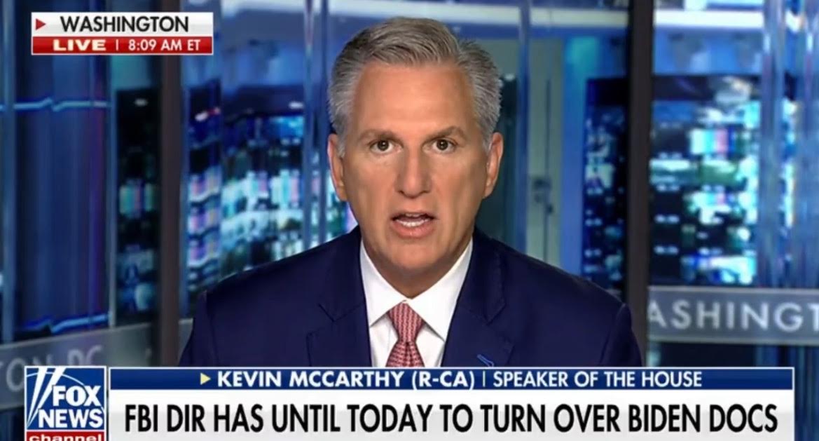 McCarthy Has Final Message for FBI Director Wray: Turn Over Biden Bribery Scheme Document Or Face Contempt Charges (VIDEO)