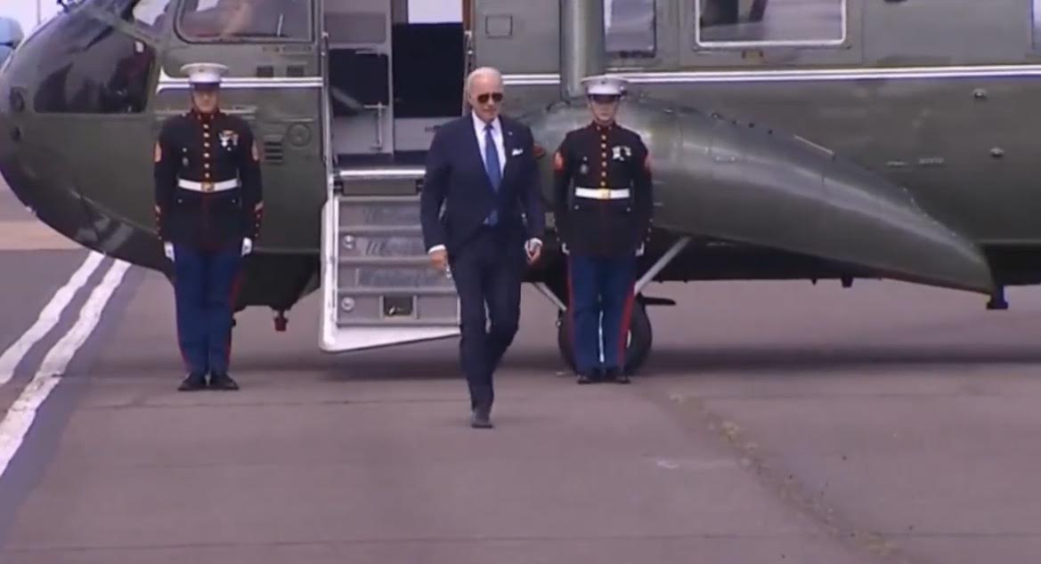 WATCH: Joe Biden Snubs Marine Standing Guard at Marine One