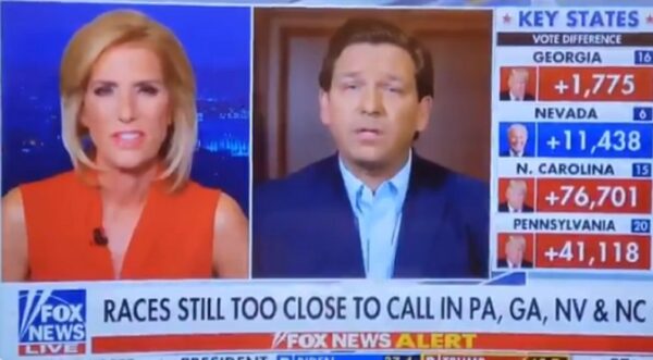 WATCH: Florida Governor DeSantis Calls Out Fox News Election Desk While Appearing on Fox News