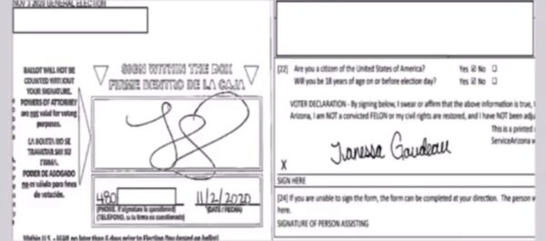 WATCH: Video Shows Fraudulent Mail-In Ballot Signatures Accepted by Maricopa County – Kari Lake Attorneys to EXPOSE Fraudulent 2022 Signatures in Trial Court