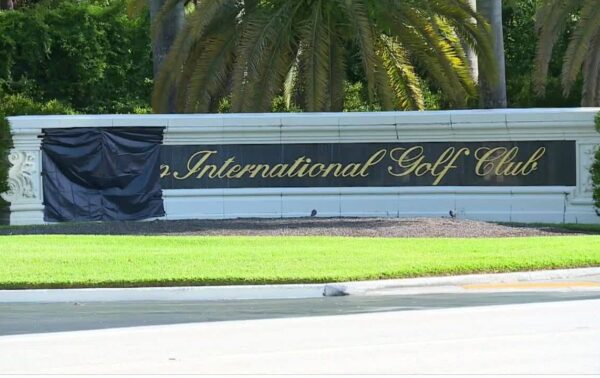 Trump International Golf Club Sign in West Palm Beach Vandalized With Swastika