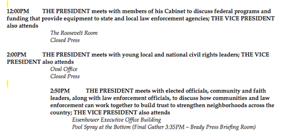 obama schedule