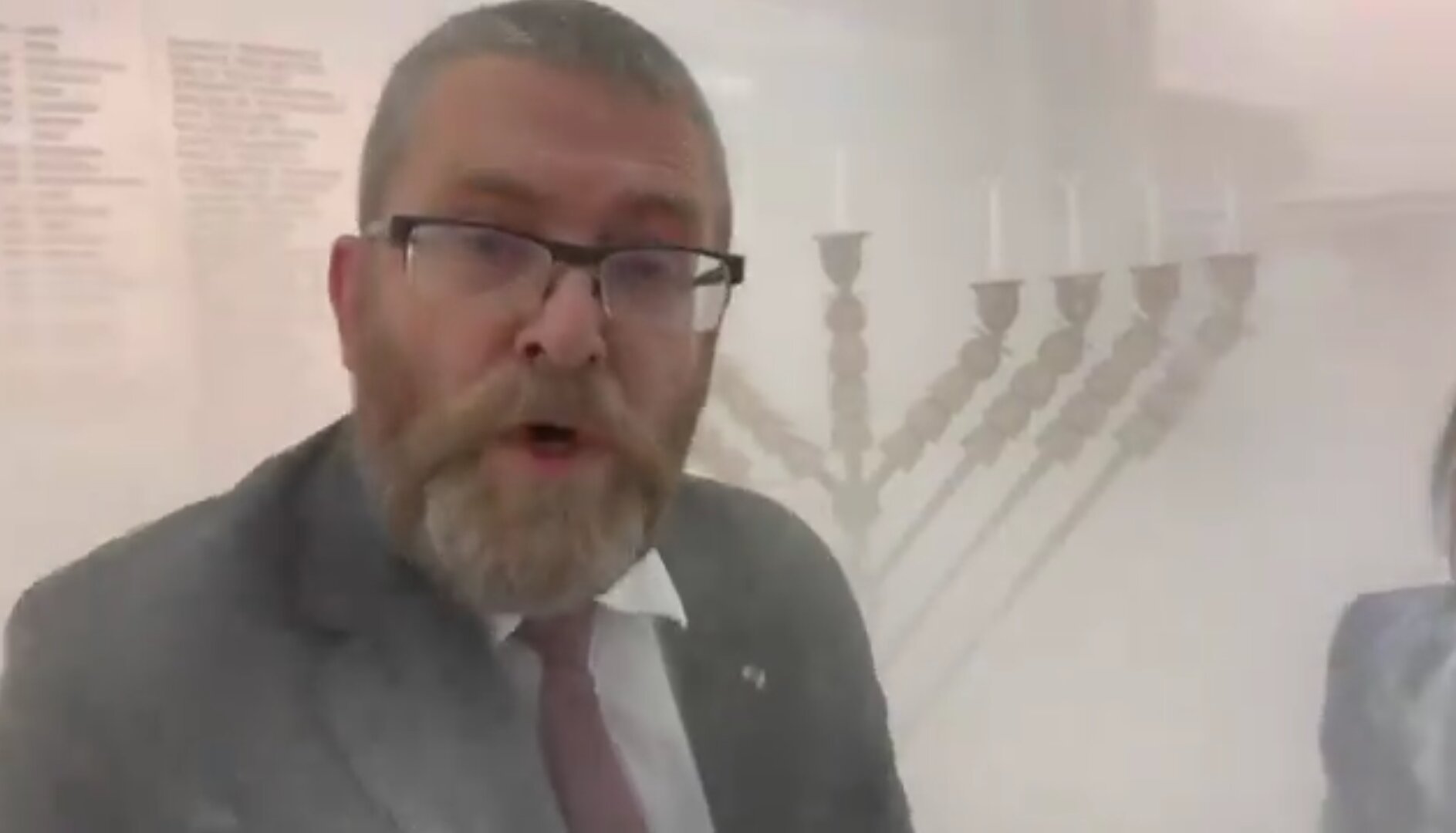 Shock Video: Polish Parliamentarian Uses Fire Extinguisher on