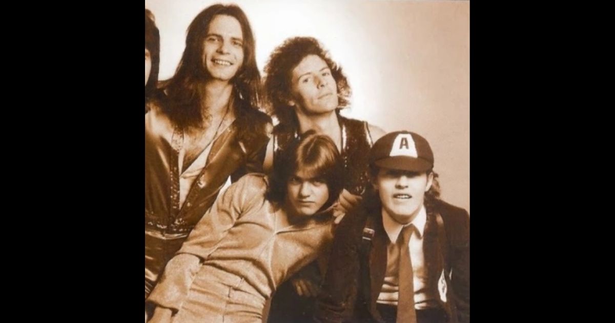 This Twitter screen shot shows an early picture of the rock band AC/DC. The band announced the death of their original drummer, Colin Burgess, on December 16, 2023.