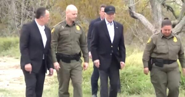 WOW! Biden’s Stiff Gait as He Shuffles Along Desolate Stretch of Texas Border Shocks the Public (VIDEO)