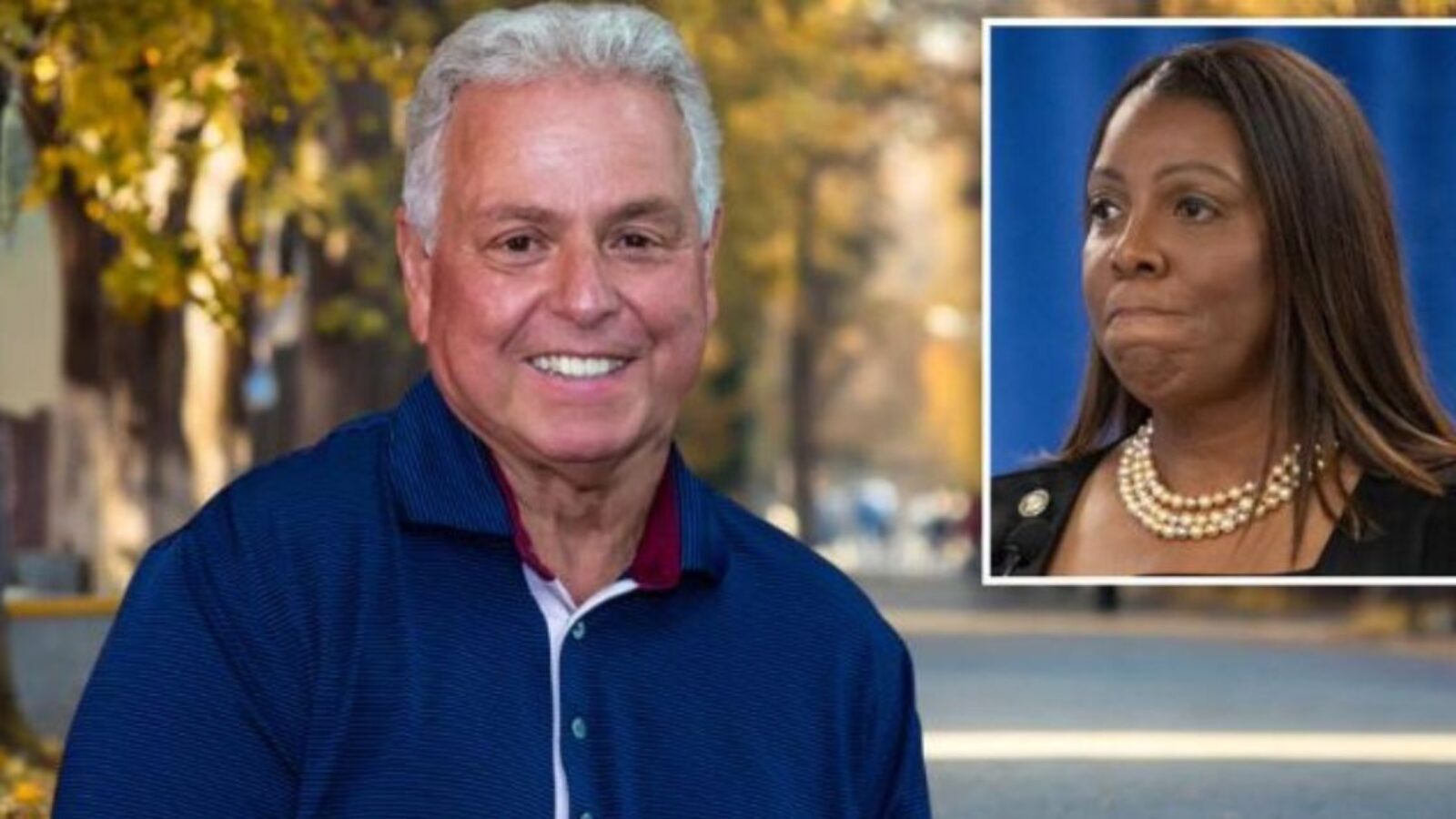 Private security executive and New York Senate candidate Mike Sapraicone, left, and New York Attorney General Letitia James.