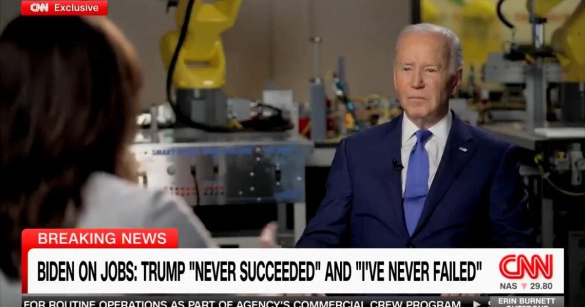 “I Have Never Failed!” – Unhinged Joe Biden in Dumpster Fire Interview with CNN’s Erin Burnett (VIDEO)