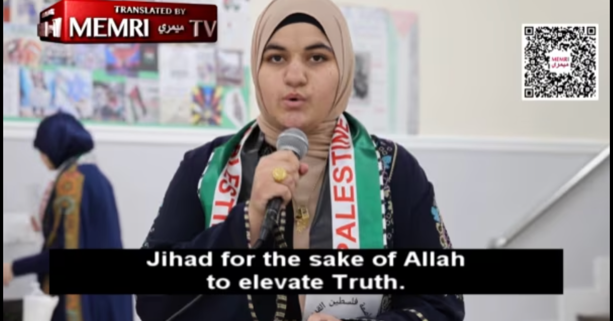 A student at the Cultural Day event at Leaders Academy in Philadelphia expresses admiration for jihad and martyrdom, according to The Gateway Pundit.