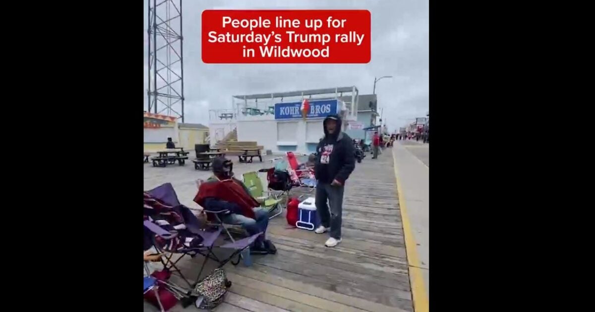 TRUMP SUPPORTERS Line up to See President Trump 24 Hours Before Wildwood, New Jersey Rally – Venue Can Hold Up to 40,000 (VIDEO)