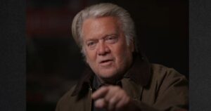 Podcaster and former Trump White House chief strategist Steve Bannon let a PBS host have it with both barrels in an interview on PBS' "Frontline" program.