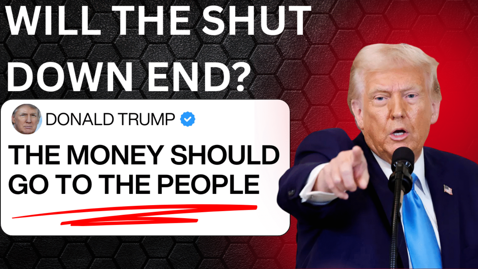 Donald Trump discusses government shutdown concerns, emphasizing that financial resources should benefit the public in a recent statement.
