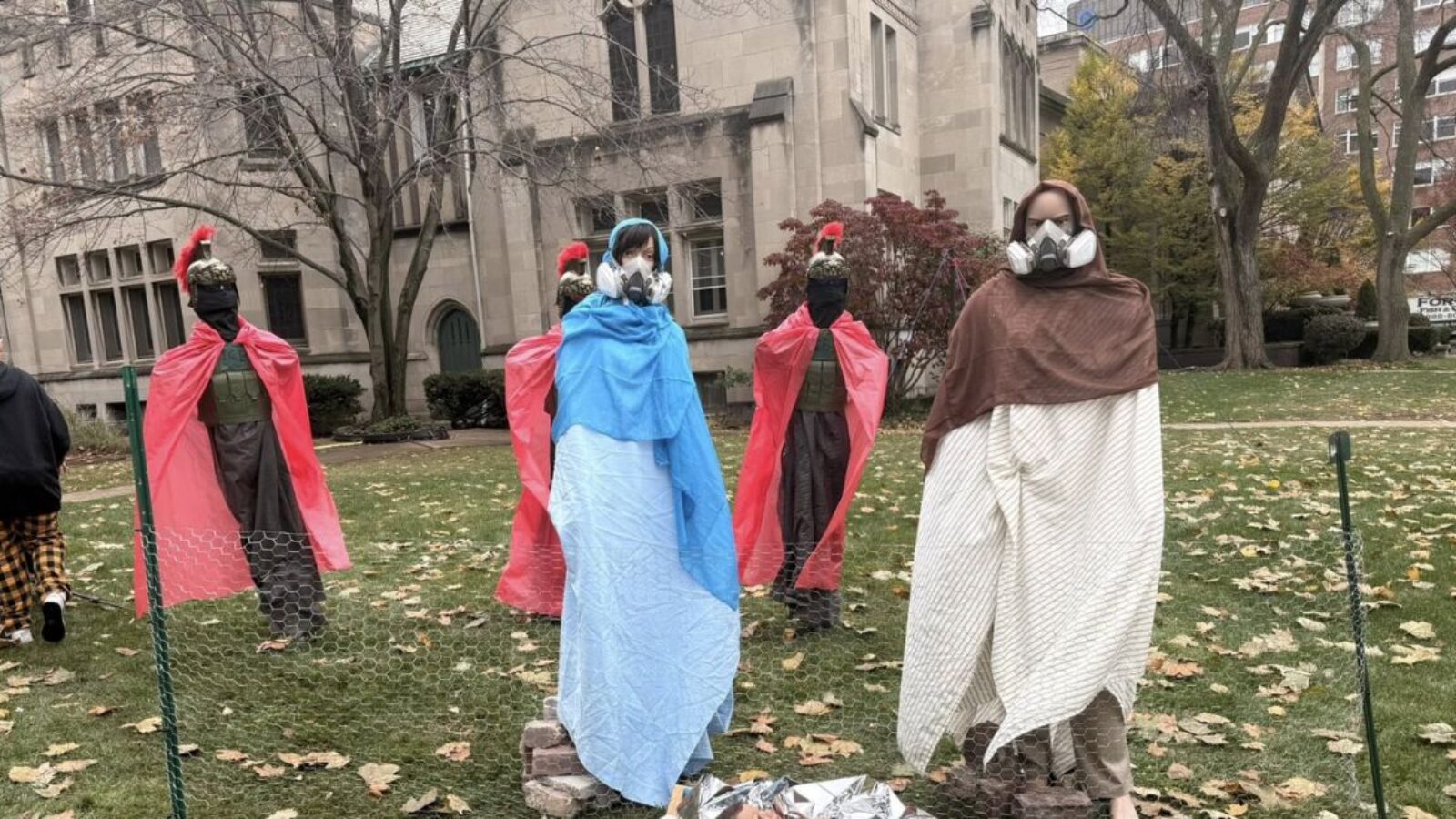Lake Street Church of Evanston, Illinois, posted photos of a "Nativity" scene distorted for the purpose of protesting Immigration and Customs Enforcement.