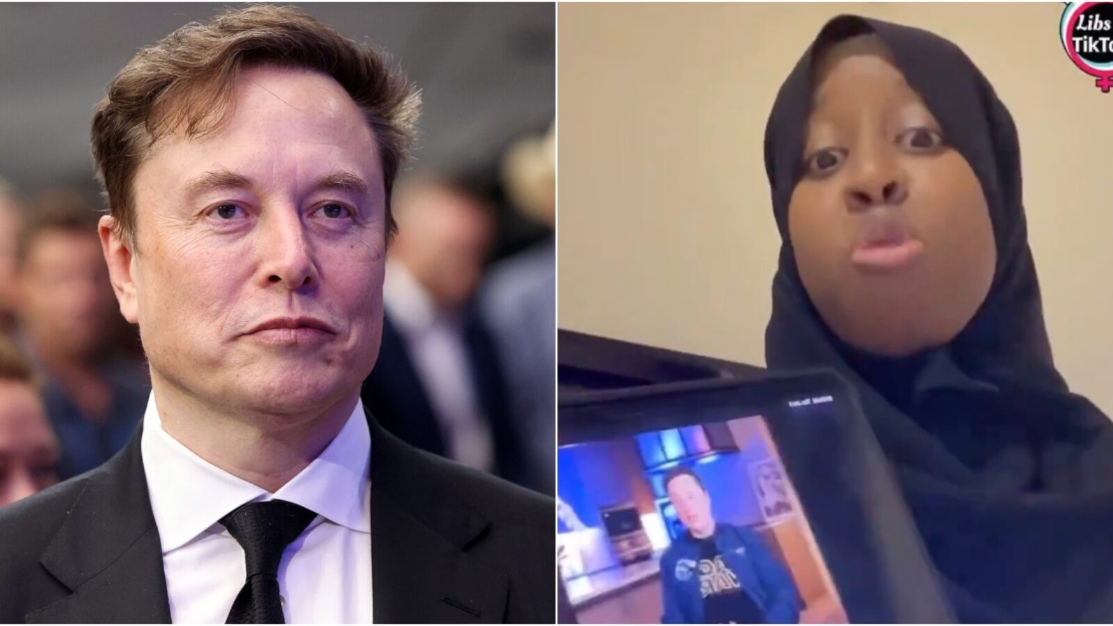Elon Musk and a young woman discussing his impact on social media, with a focus on TikTok content.