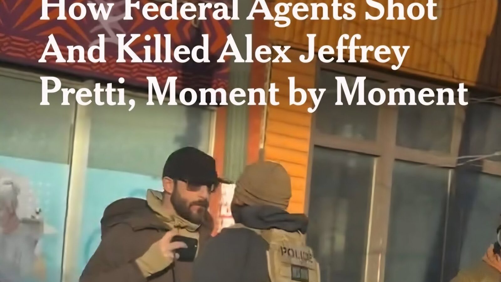 Federal agents engage with a suspect in a tense moment, highlighting the critical events leading to a shooting incident.