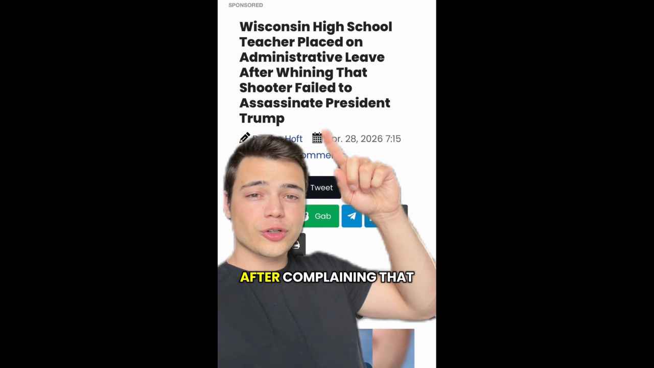 Wisconsin high school teacher discusses administrative leave following controversial comments about a shooter and President Trump.