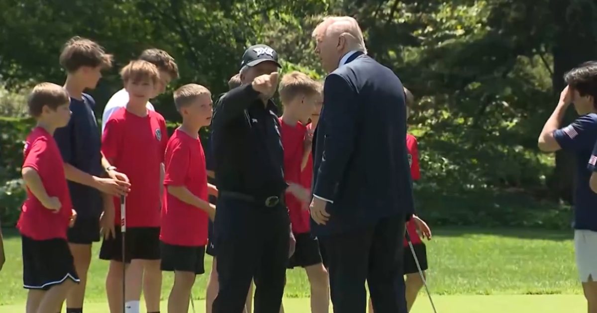 President Trump Putts on the Green on the South Lawn, Gives Children Golf Lessons (VIDEO)