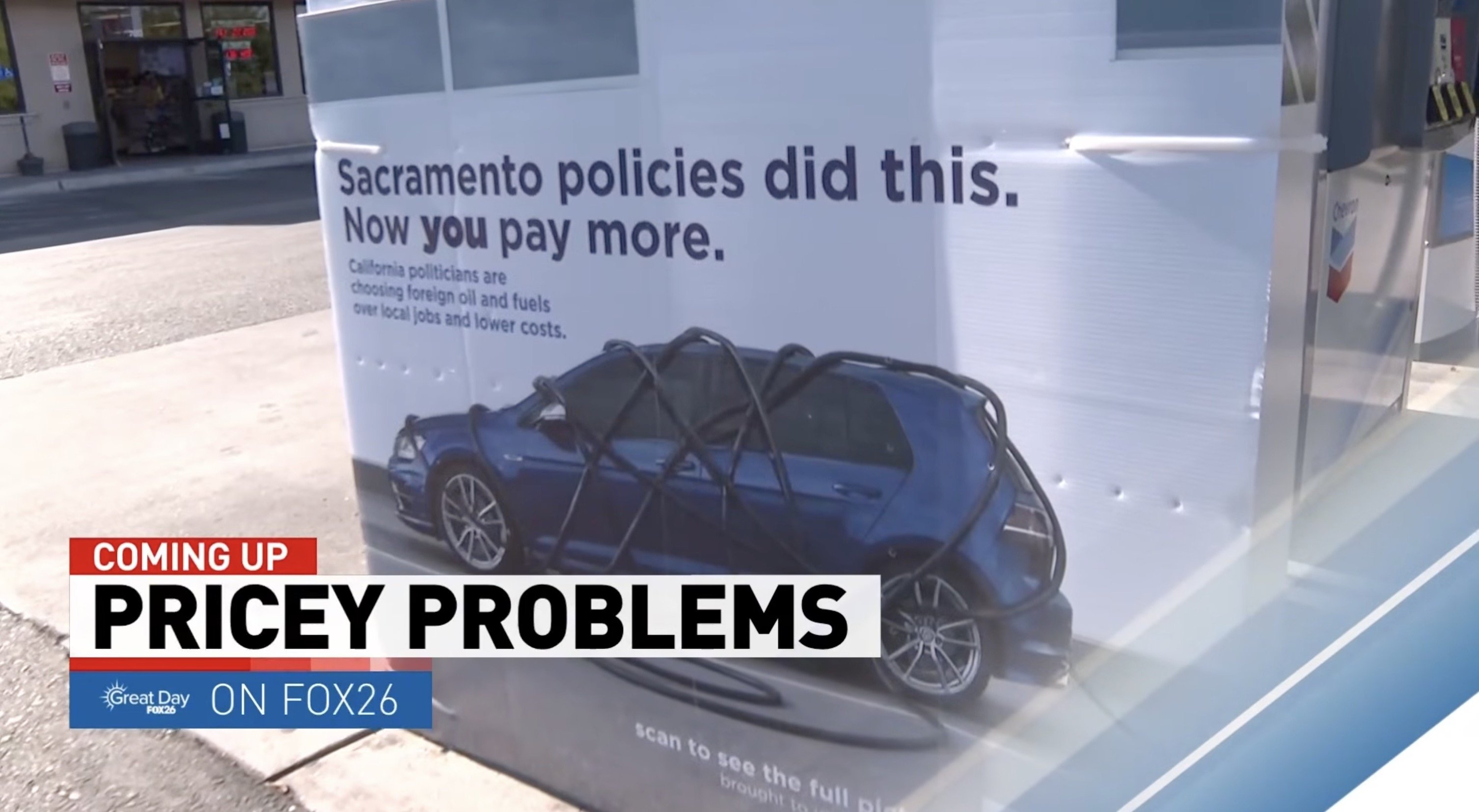Chevron Fights Back Against Radical Left’s Vandalism Campaign – Slaps “Sacramento Policies Did This” Signs on California Gas Pumps After Newsom Tells Californians to Avoid the Gas Company