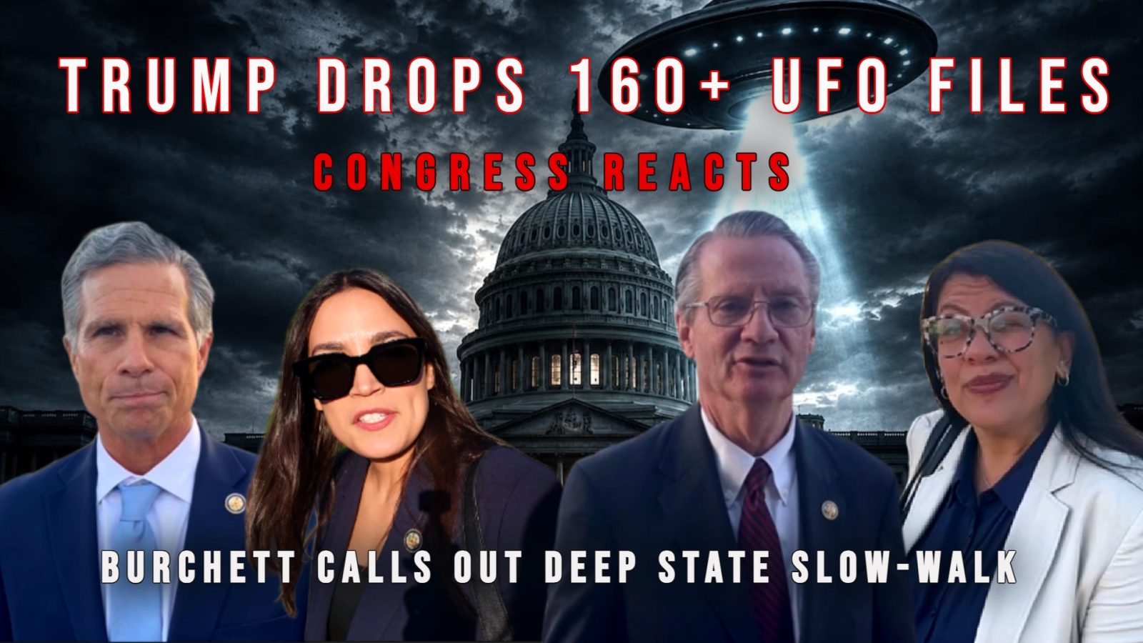 Congress members react to Trump releasing over 160 UFO files, highlighting Burchett's criticism of government delays.