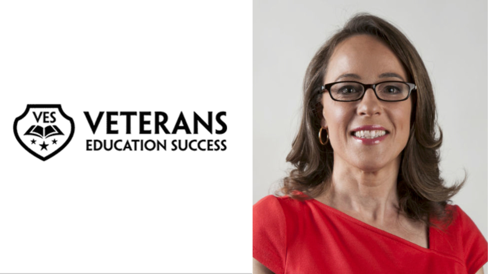 Professional headshot of a woman in a red top, representing Veterans Education Success, an organization focused on supporting veterans' educational achievements.