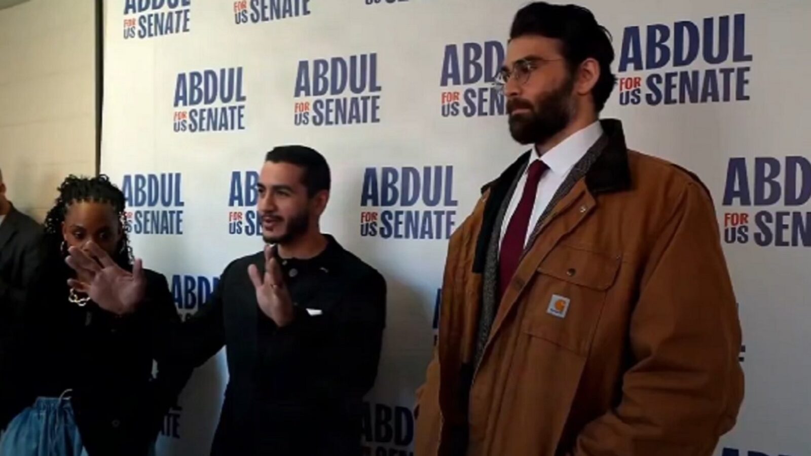 Michigan Democratic Senate candidate Abdul El-Sayed left, with leftist streamer Hasan Piker.