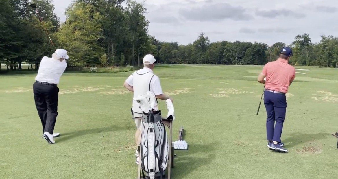 President Trump Practices His Swing with Golf Star Bryson DeChambeau (VIDEO)