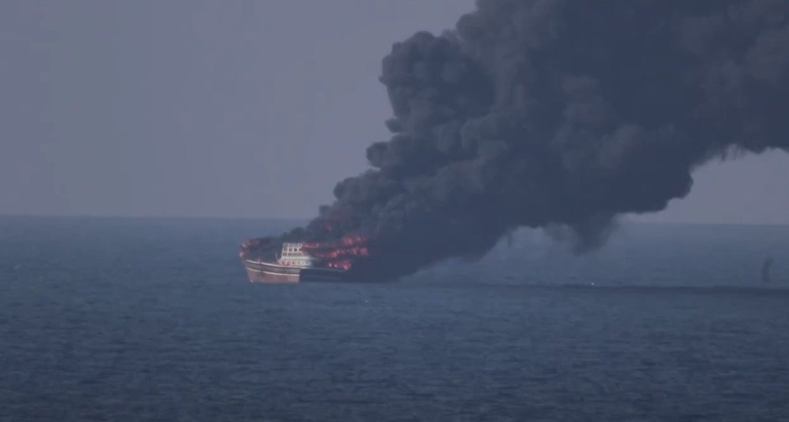 US Military Forces Destroy Iran-Affiliated Ship Targeting US Navy Ships in Gulf of Oman (VIDEO)