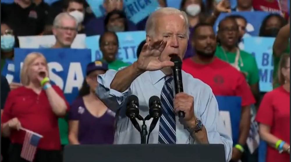 Joe Biden Rally Disrupted by Protester Yelling “You Stole the Election!” (Video)