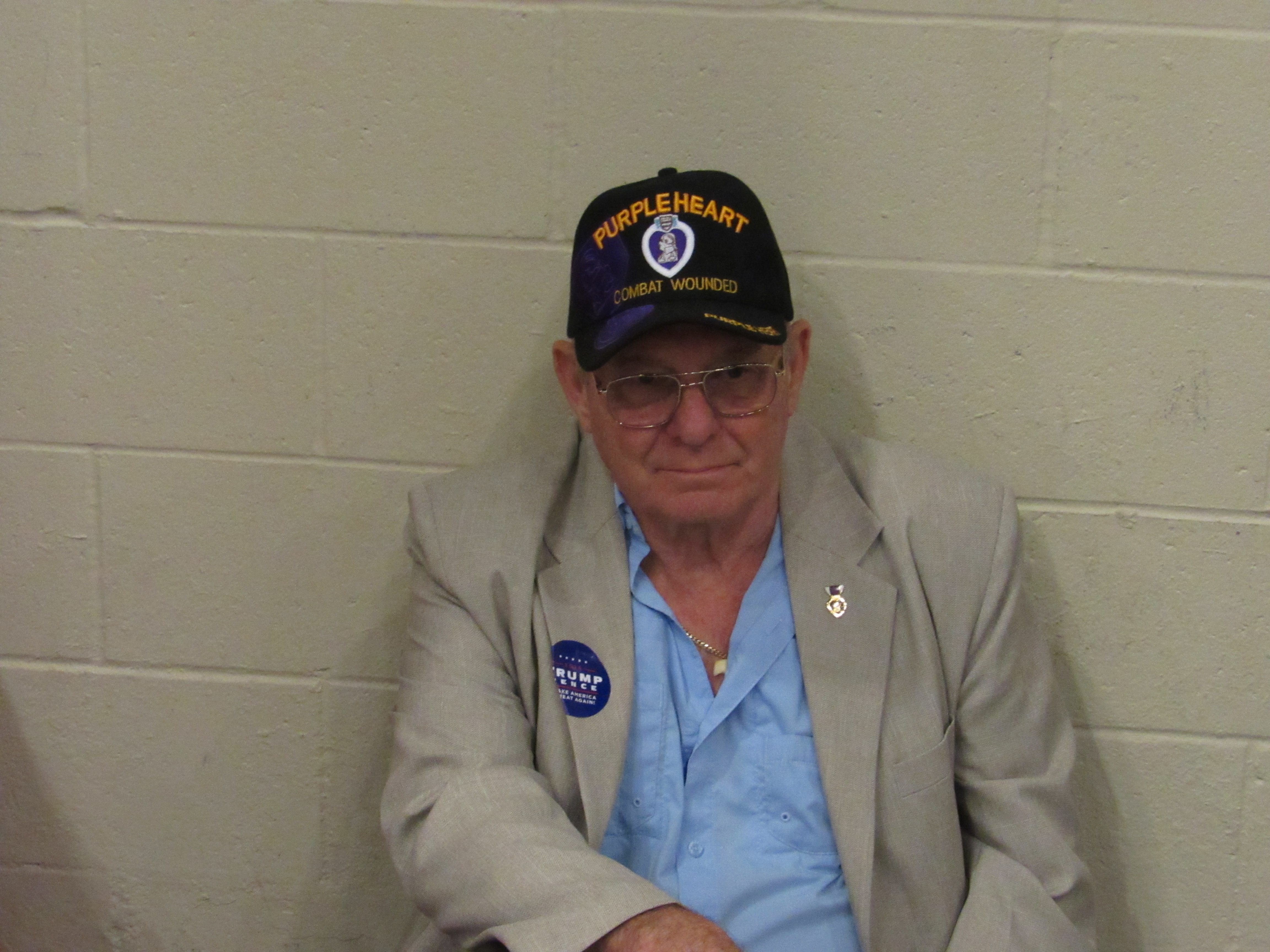 Purple Heart recipient rests before Trump West Palm Beach rally