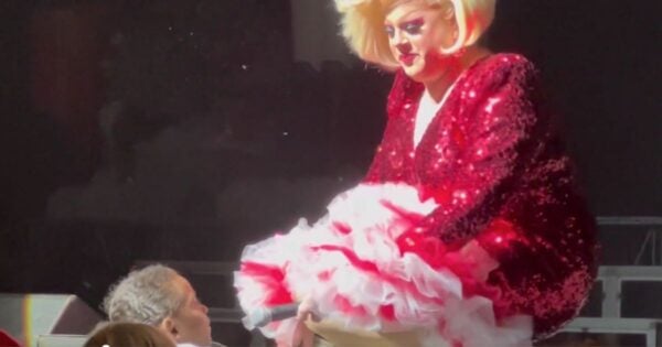 A screen shot from a drag show in Austin, Texas.