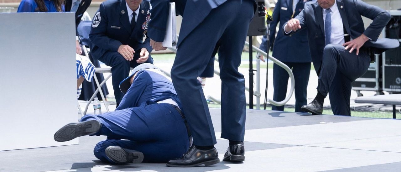 Internet Users Show No Mercy after Joe Biden’s Hard Fall at Air Force Academy Graduation