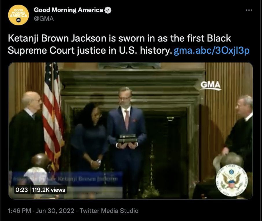 Good Morning America Forced To Issue Correction After Calling Ketanji Brown Jackson First Black Supreme Court Justice