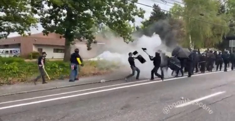 Proud Boys and Antifa Clash in Portland: Smoke Bombs and Fireworks Launched - Antifa Goons Run Away Like Cowards (VIDEOS) | The Gateway Pundit | by Cristina Laila