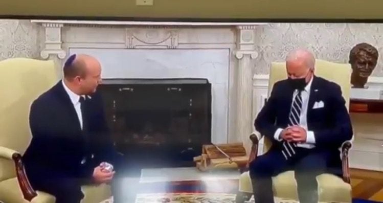 Did Joe Biden Fall Asleep During Oval Office Meeting with Israeli Prime Minister Naftali Bennett? (VIDEO) | The Gateway Pundit | by Cristina Laila