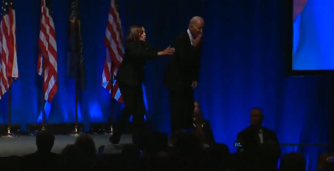 What’s Going On? Kamala Harris Has to Pull Joe Biden Away From Edge of the Stage at Democrat Campaign Event (VIDEO)