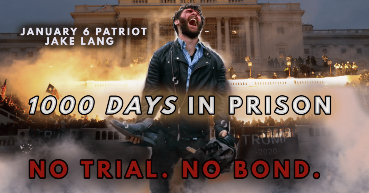 “They’re Torturing Us!” – J6 Political Prisoner Jake Lang Sends Out a Plea for Help After 1,200 Days in Prison without a Trial – Horseback Protest Planned for Wednesday